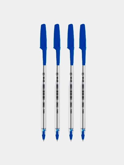 Ручка шариковая синяя 1,0mm "Deli" EQ3-BL, по 4 шт — ДЕЛИ-P199015
