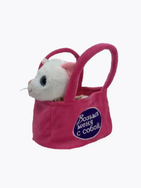 Мягкая игрушка кошка в сумочке музыкальная