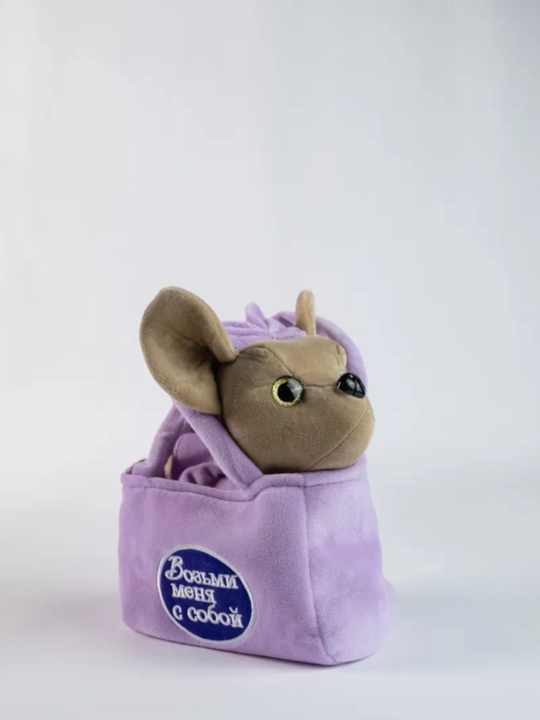 Мягкая игрушка кошка в сумочке музыкальная