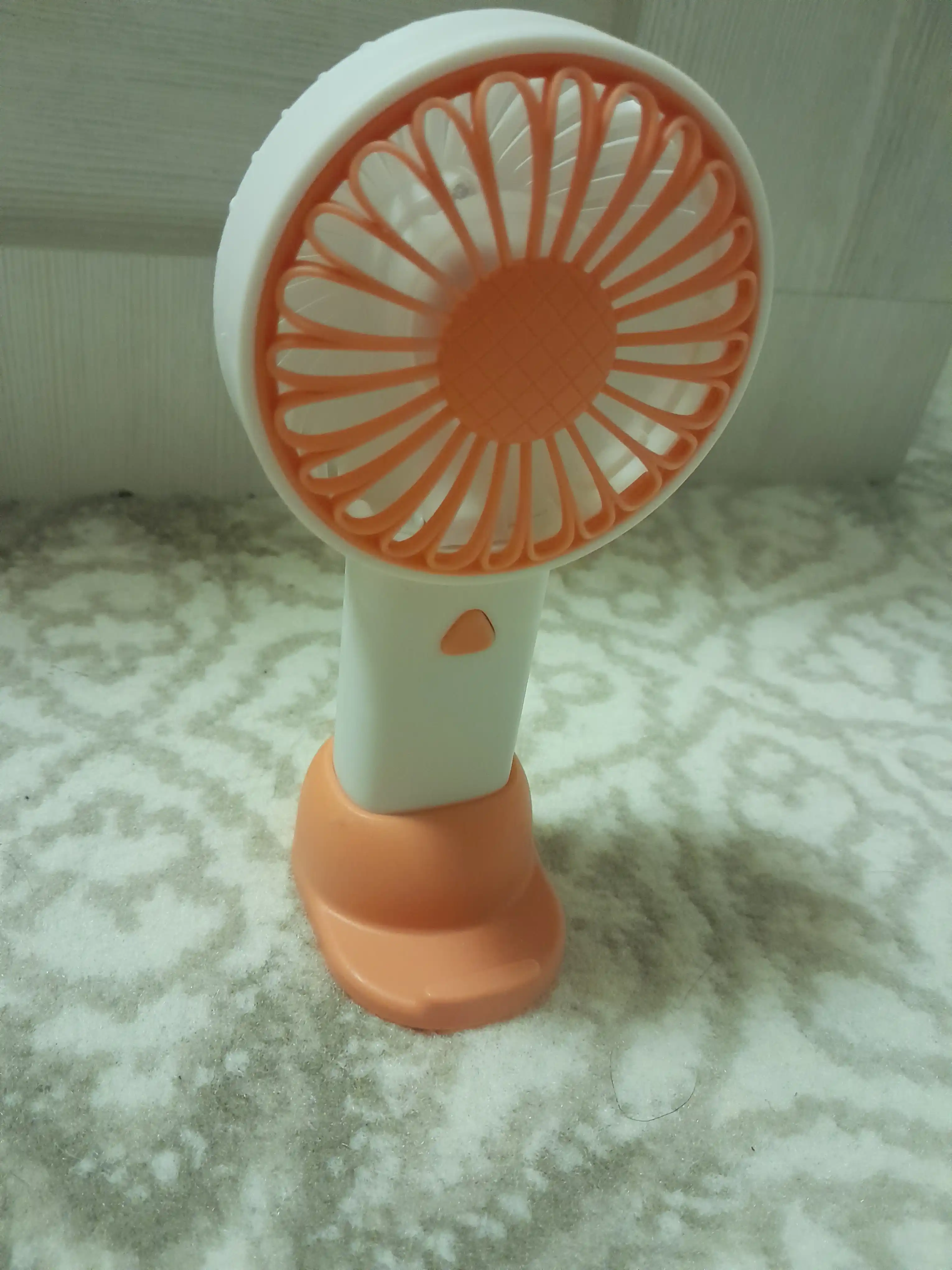 Mini ventilyator USB quvvatlash va telefon ushlagich, 2 tasi 1 da LED