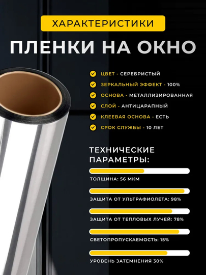 Тонировка пленка для окон  домов и офисов, солнцезащитная пленка