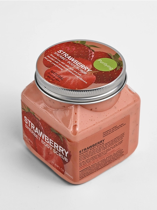 Скраб для лица и тела Wokal Sherbet Body Scrub, с экстрактом малины и клубники, 500/350 гр