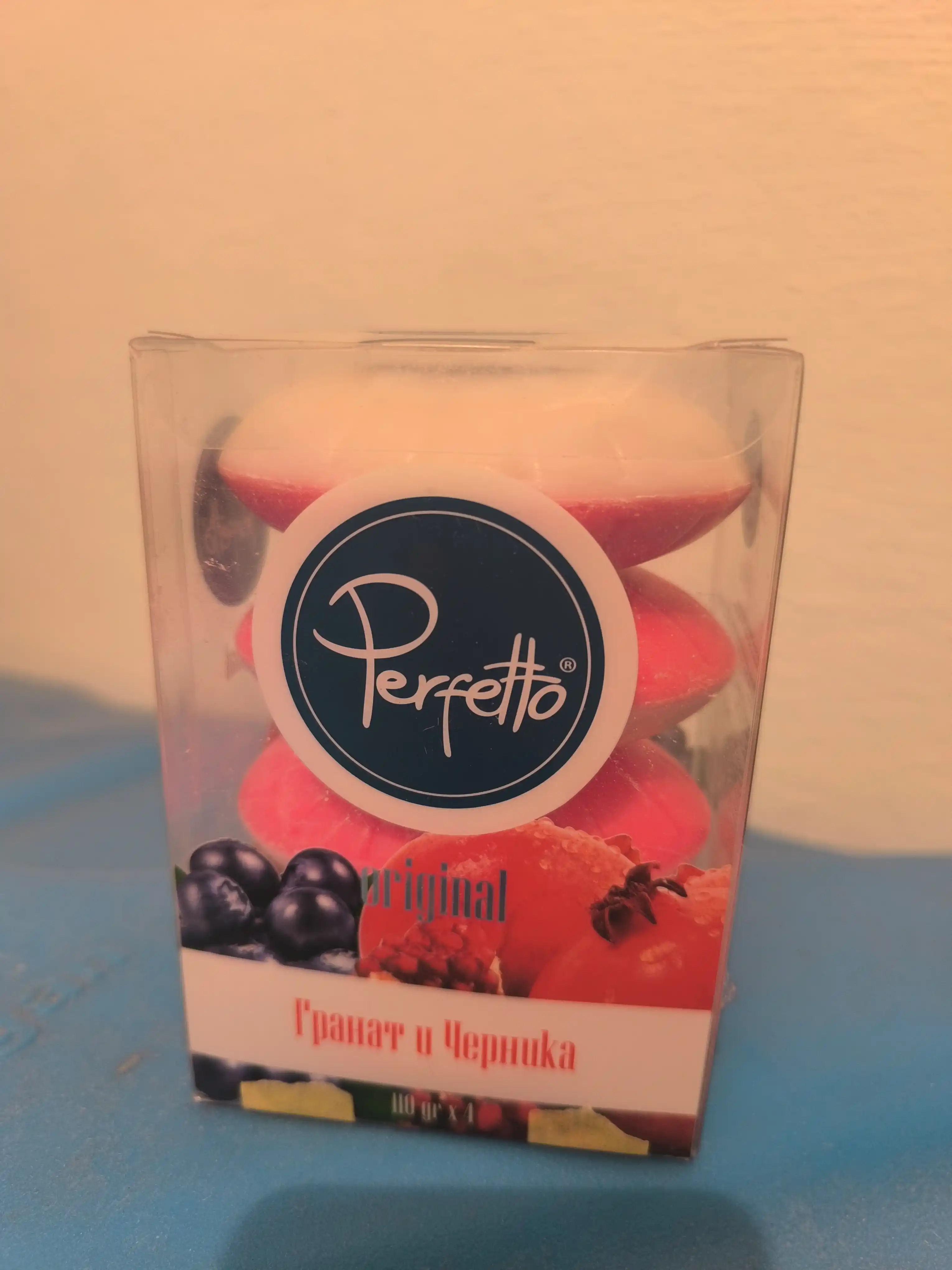 Sovun Perfetto anor va ko'k mevalar 110gr 4 dona