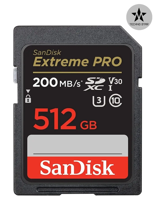 Sandisk Extreme Pro 512/256 GB hotira kartasi, UHS-I 200MB/s, U3 4K V30, fotoapparat uchun