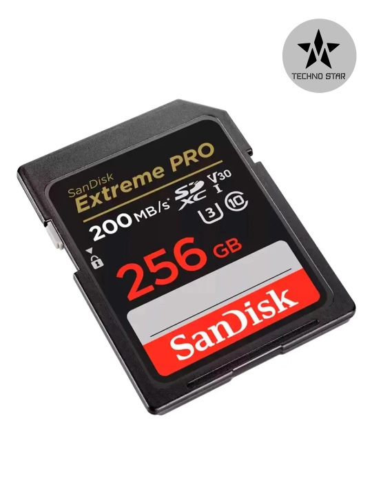 Sandisk Extreme Pro 512/256 GB hotira kartasi, UHS-I 200MB/s, U3 4K V30, fotoapparat uchun