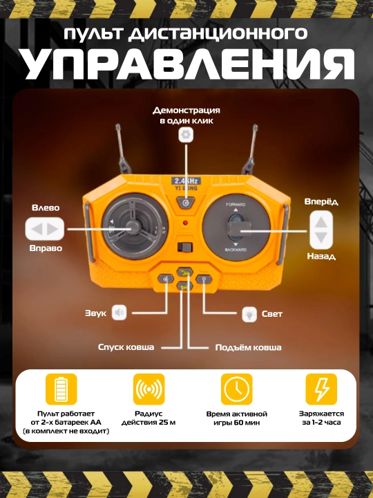 Игрушечная строительная спецтехника на радиоуправлении