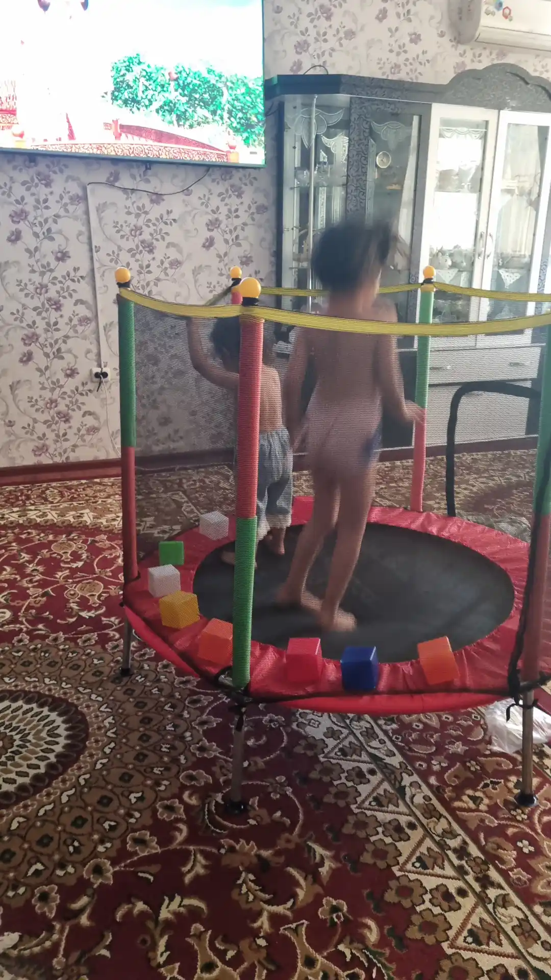 Детский батут бассейн 150 см с сеткой trampoline