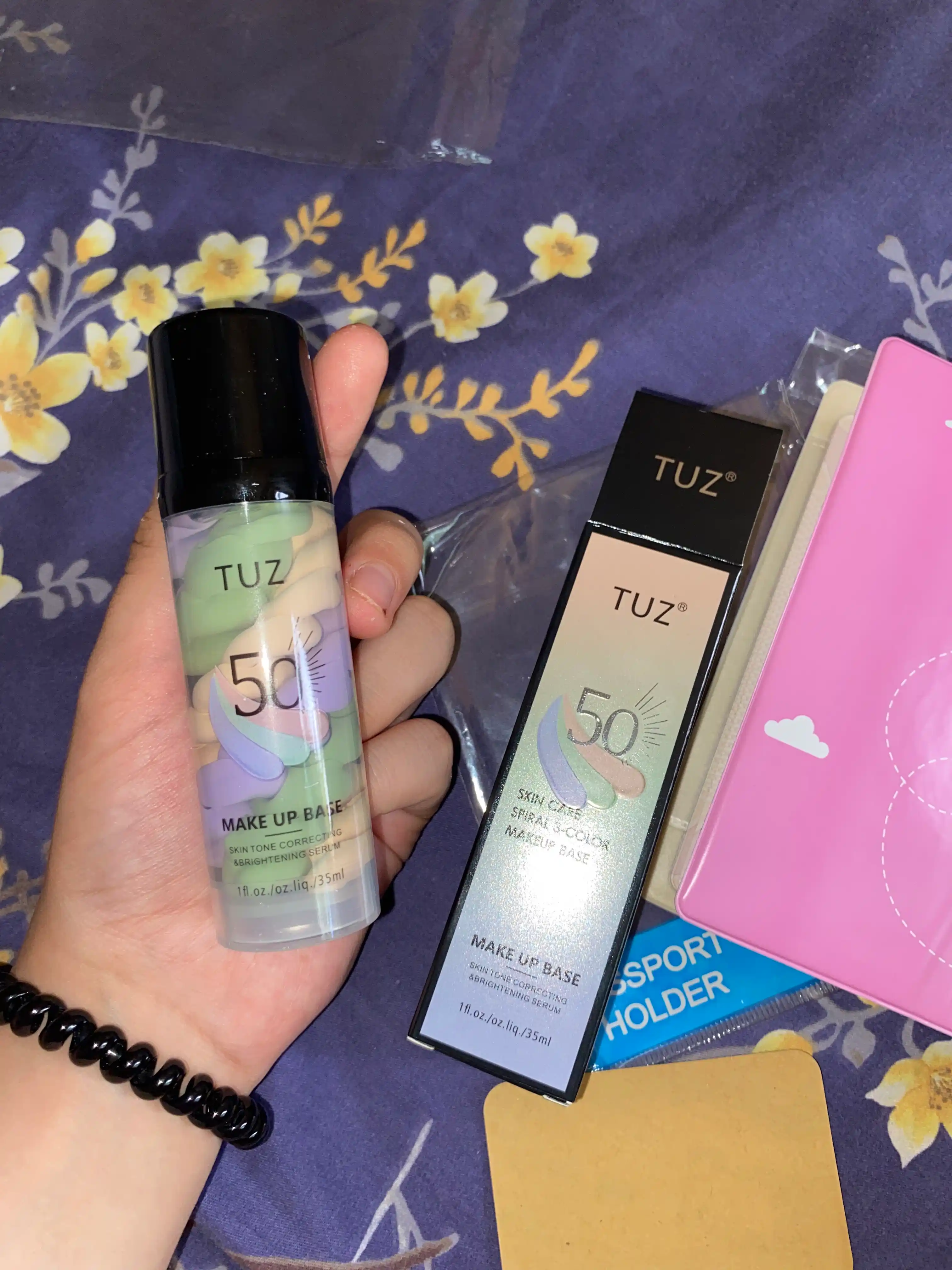 Uch rangli makiyaj uchun TUZ 50 bazasi, yuz praymeri, yuz bo'yanish bazasi, 35 ml