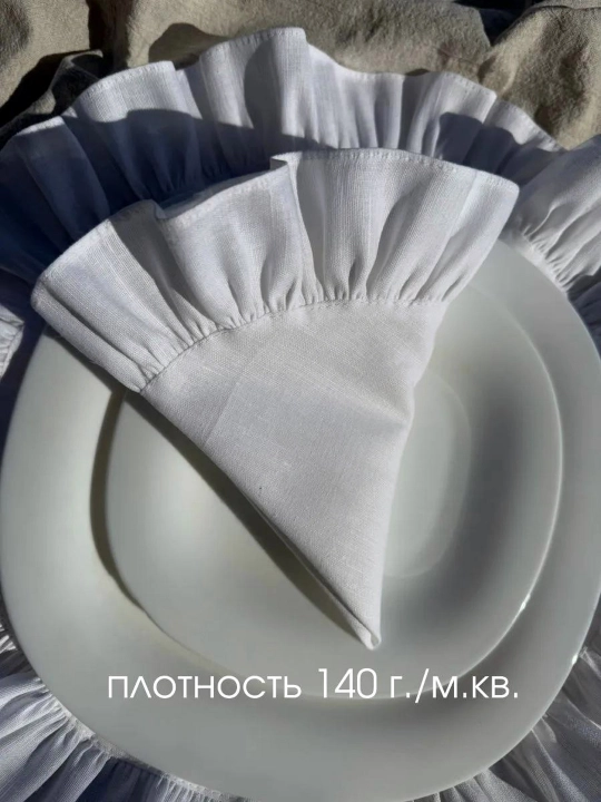 Servis salfetkalari, 2 dona, 100% paxta, likopcha ostiga mo‘ljallangan matoli tagliklar