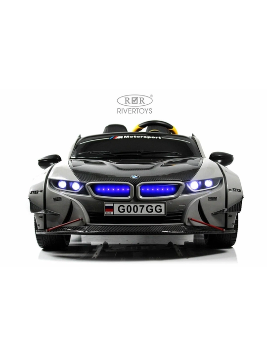2 kishilik bolalar elektromobili, radioboshqariluvchi pultli BMW