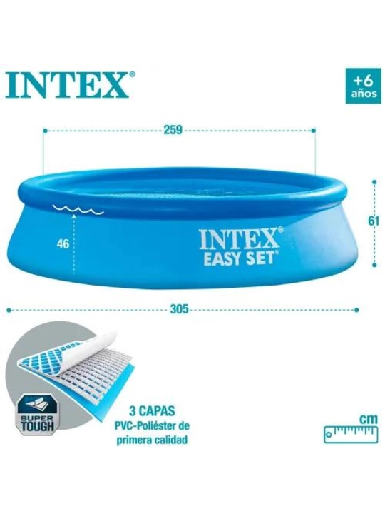 Надувной бассейн Intex Easy Set 28106, 244 х 61/76 см, 305 x 61/76 см, голубой