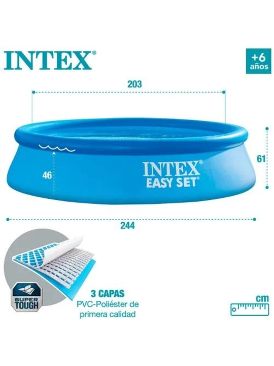 Надувной бассейн Intex Easy Set 28106, 244 х 61/76 см, 305 x 61/76 см, голубой