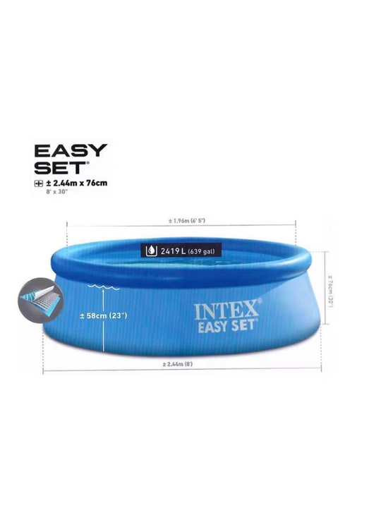 Надувной бассейн Intex Easy Set 28106, 244 х 61/76 см, 305 x 61/76 см, голубой