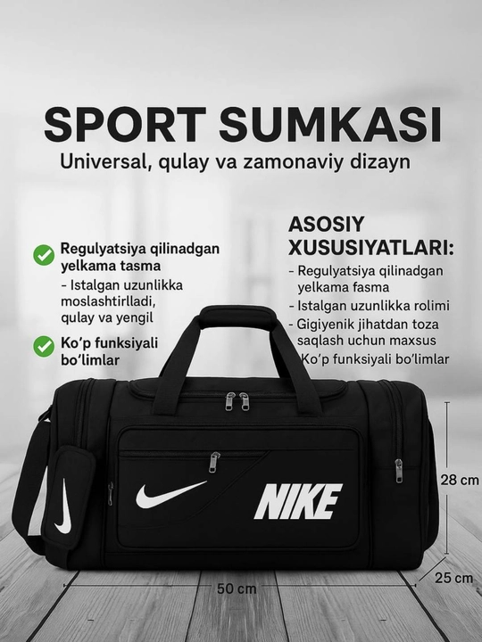 Sport sumka, eko koja ayollar va erkaklar uchun suv otkazmaydigan sumka