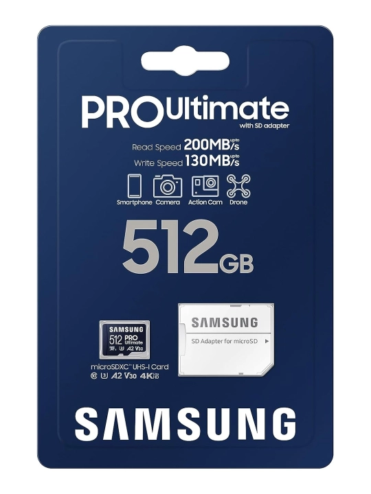 Samsung PRO Ultimate xotira kartasi 128 GB, 256 GB, 512 GB, 1 TB, Micro SD, class10