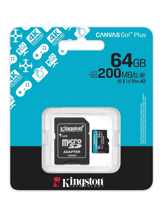 Kingston Canvas Go! Plus microSD xotira kartasi 64 GB, 128 GB, 256 GB, 512 GB, 1 TB