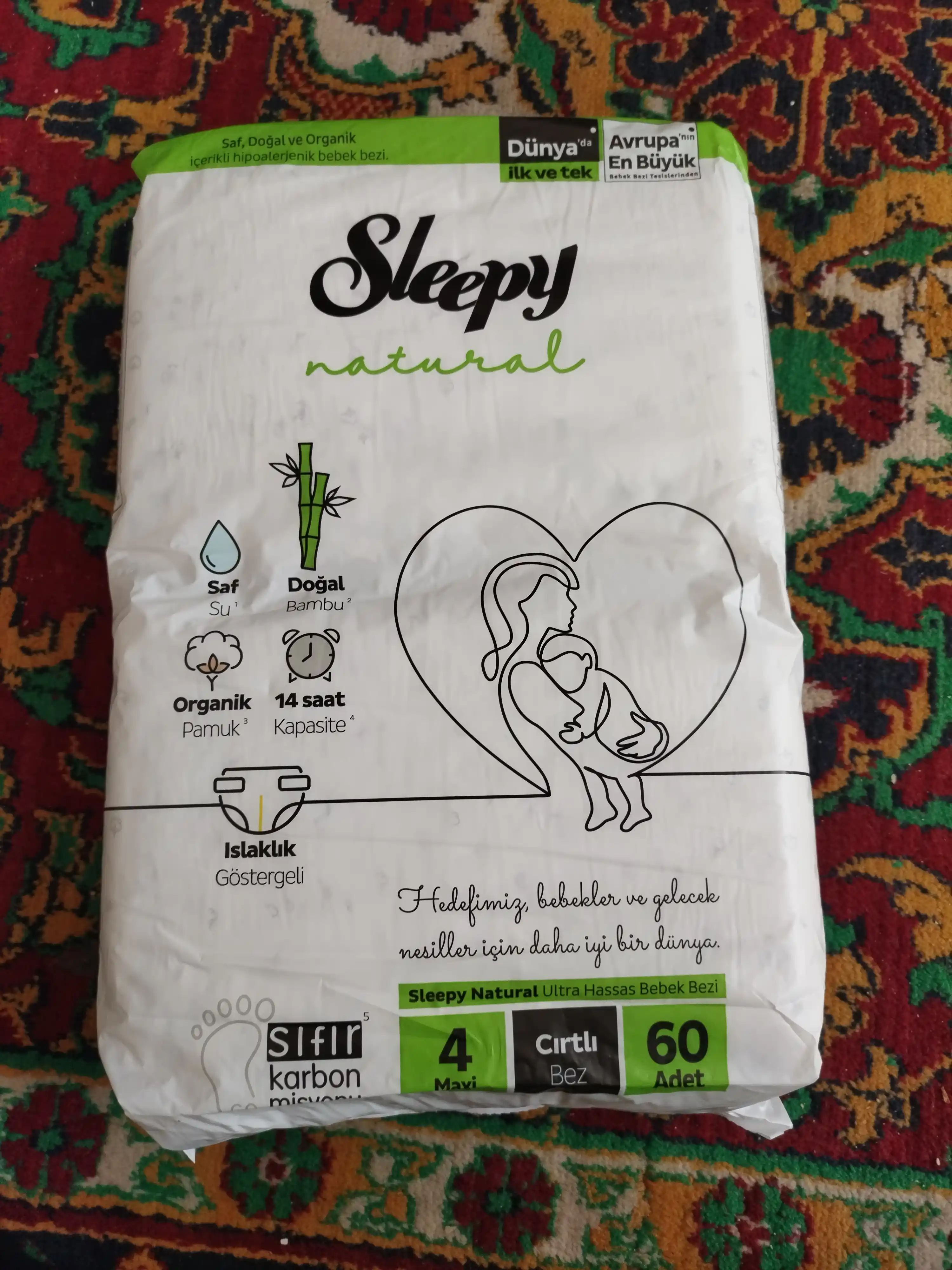 Bolalar tagliki Sleepy Natural Jumbo, №4, 7-14 kg, 60 dona