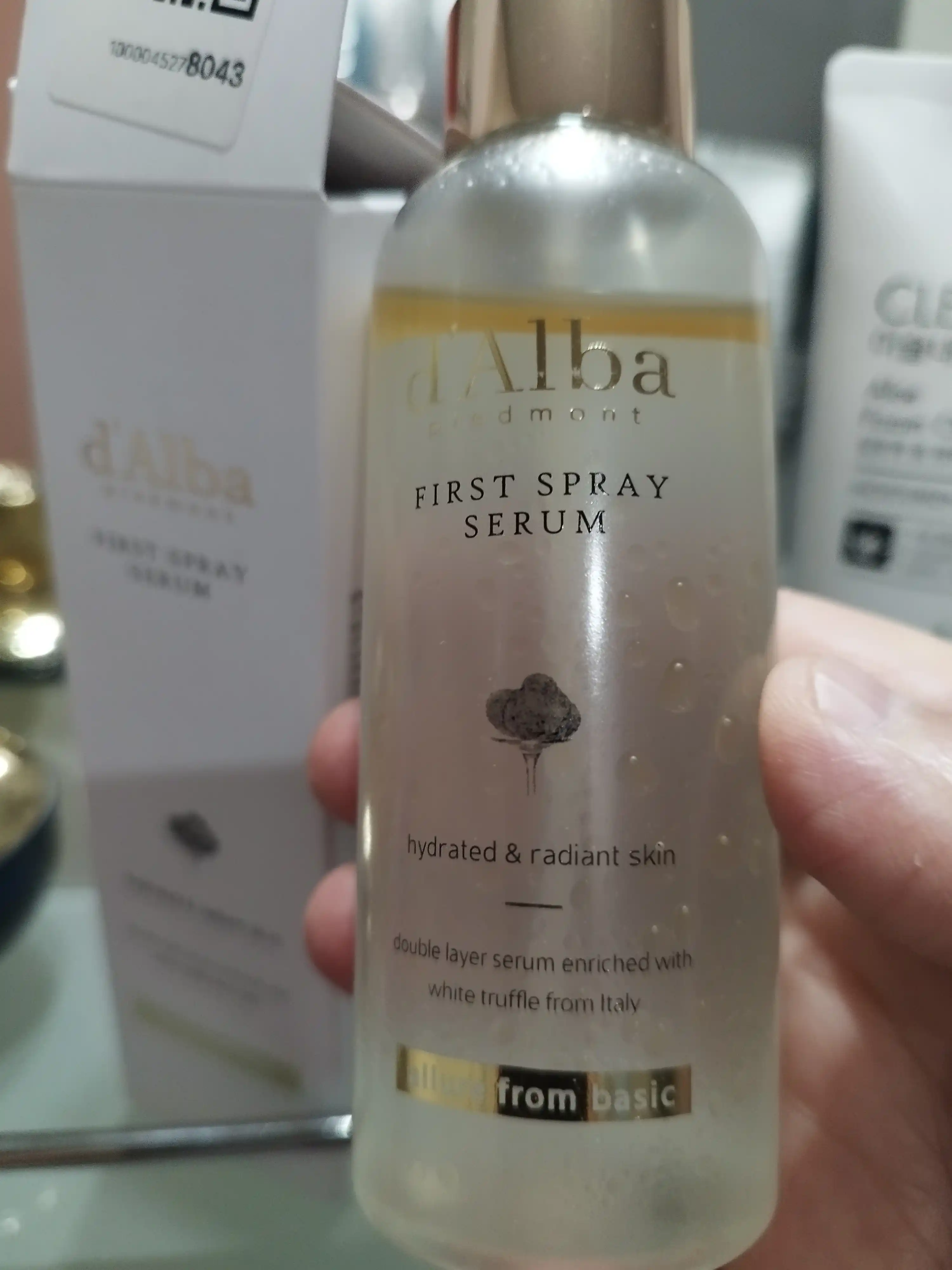 D’Alba First Spray Serum namlash uchun zardob spreyi, 100 ml