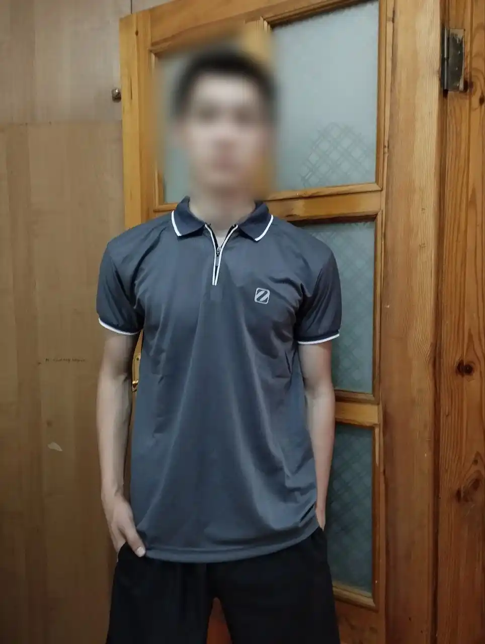 Erkaklar polo futbolkasi, kalta yengli, zamokli finka