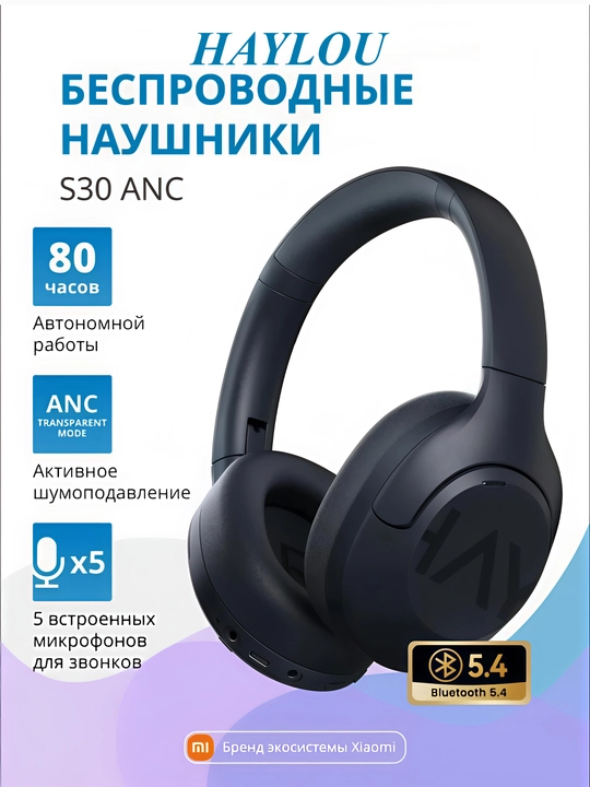 Беспроводные наушники HAYLOU S30, Bluetooth 5,4, 43 дБ, с функцией ANC - 