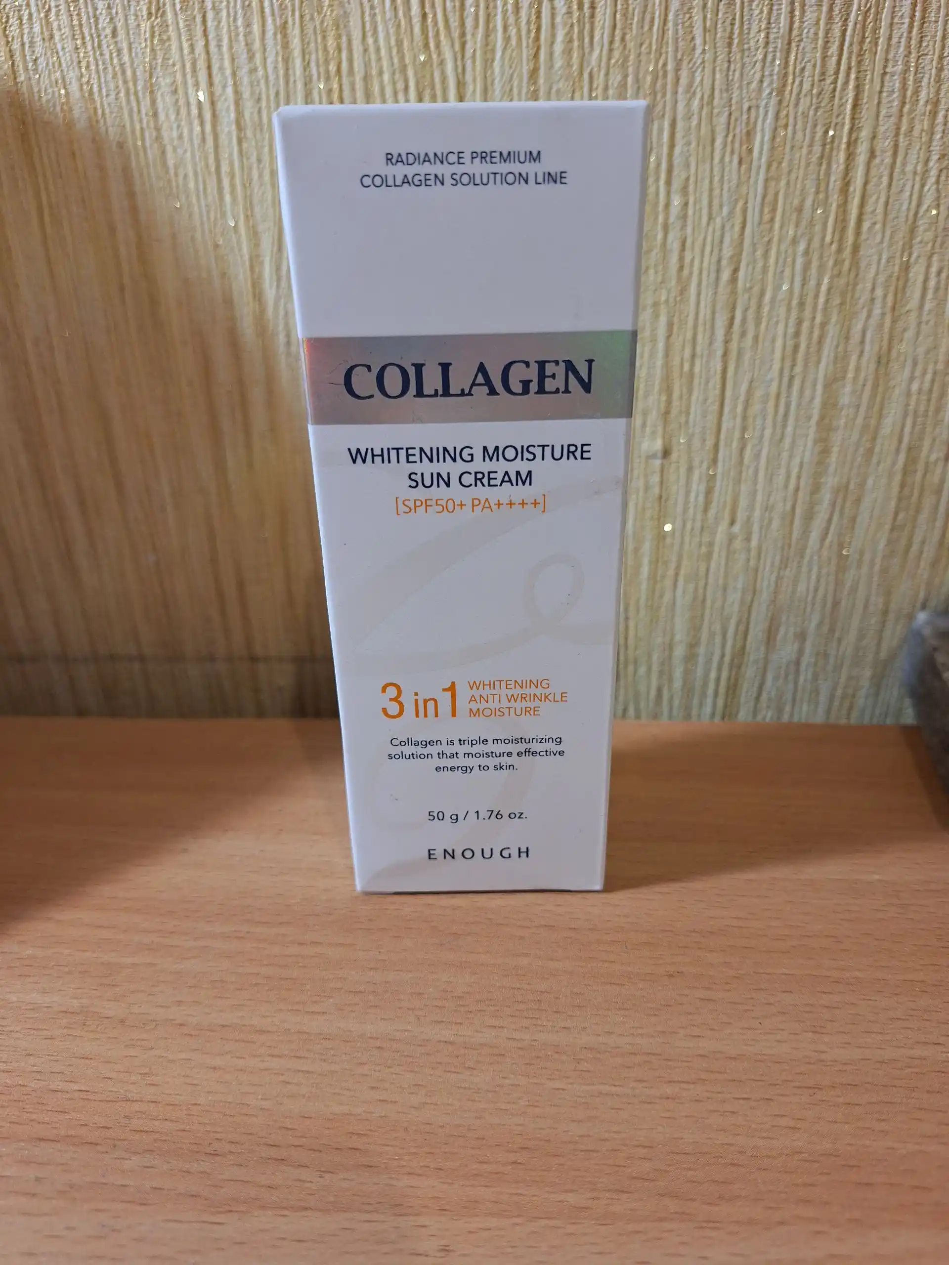 Quyoshdan himoyalovchi kollagen krem Enough 3in1 Whitening Sun Cream SPF50+ PA++++, 50 ml