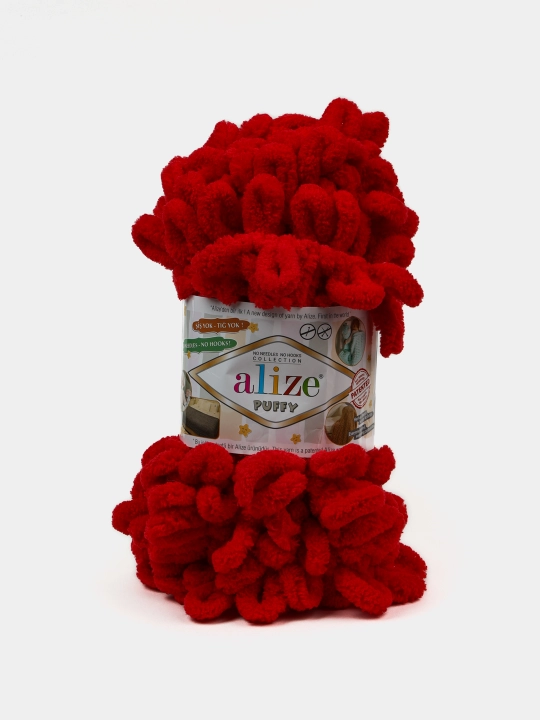 Пряжа Alize Puffy с большими петельками, однотонная