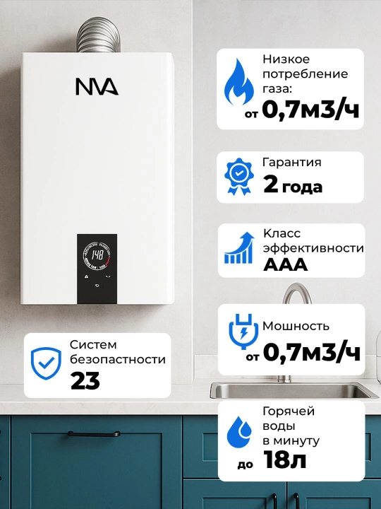 Двухконтурный газовый котёл NVA, 24 кВт - 