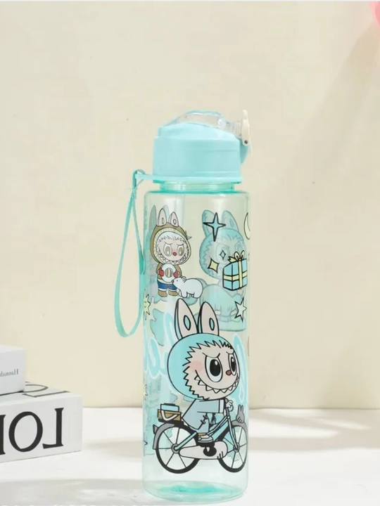 Labubu rasmli sport sheyker shisha, 800 ml, suv uchun, trenajyor zali uchun