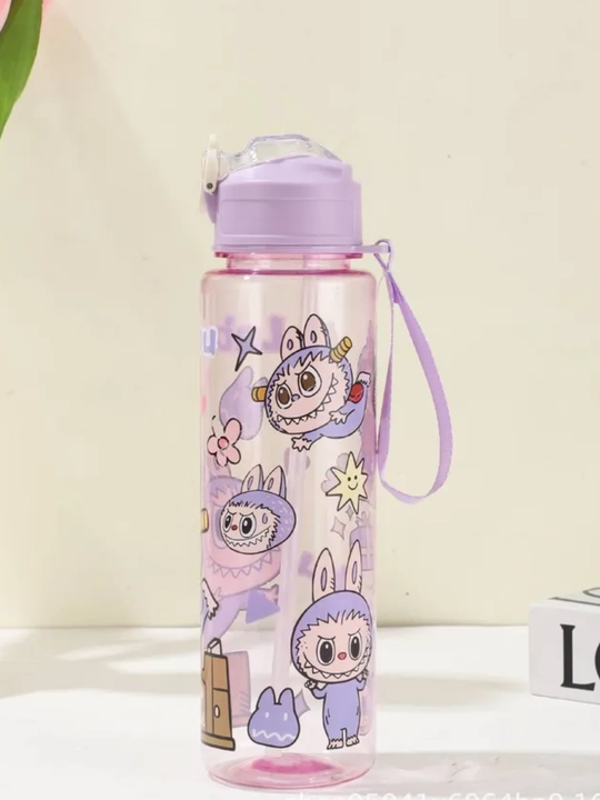 Labubu rasmli sport sheyker shisha, 800 ml, suv uchun, trenajyor zali uchun