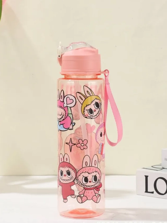 Labubu rasmli sport sheyker shisha, 800 ml, suv uchun, trenajyor zali uchun