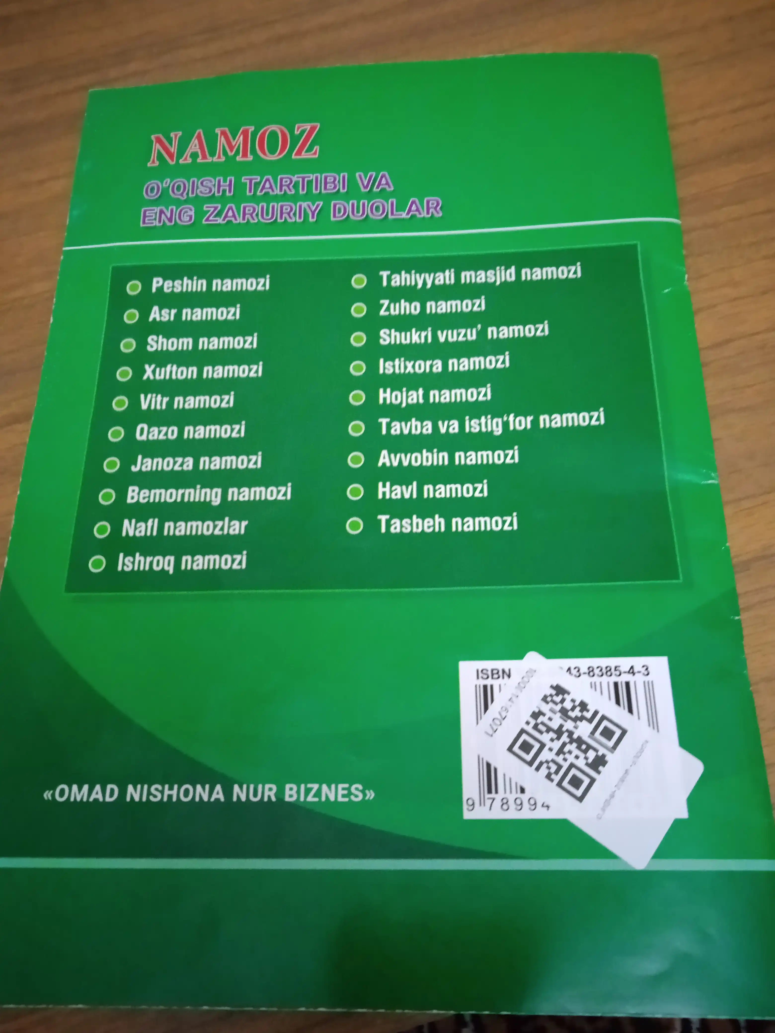 Namoz o‘qish tartibi va zaruriy duolar — namozni o‘rganish kitoblari