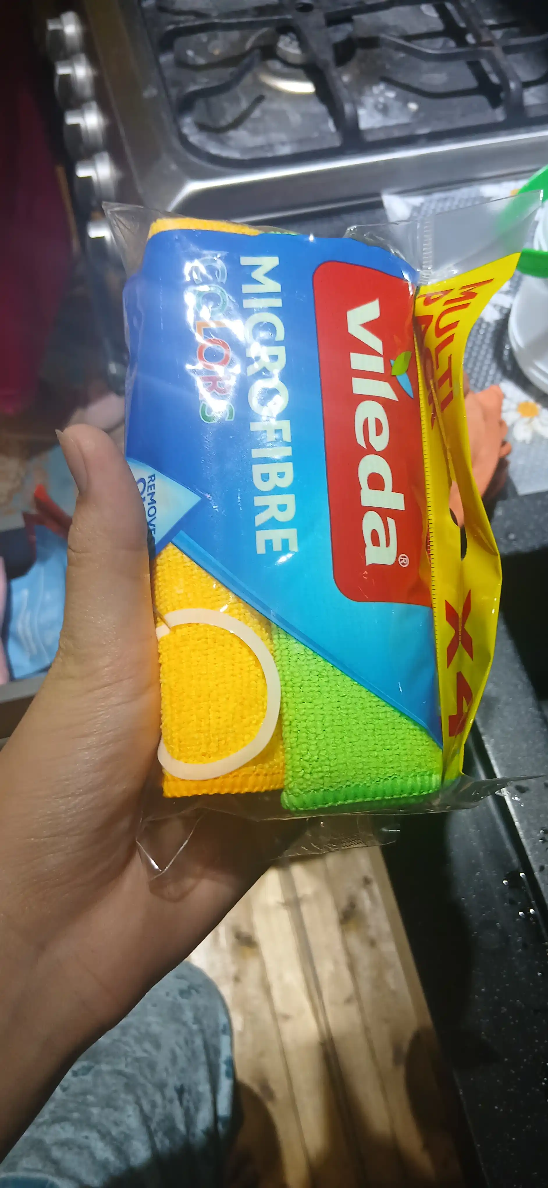 Набор салфеток Vileda Microfibre Colors, 4 шт, из микрофибры, для уборки