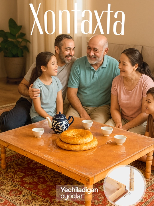 Xontaxta uy, choyxona, xovli uchun, stol, chidamli, oyog'i yechiladigan, ixcham, yengil - 
