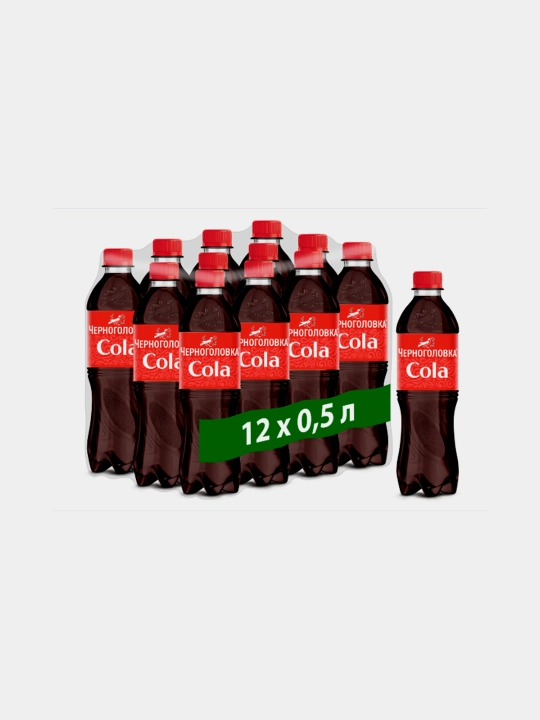 Gazlangan limonad CHERNOGOLOVKA Cola, 0,5 l, PET, 12 dona.