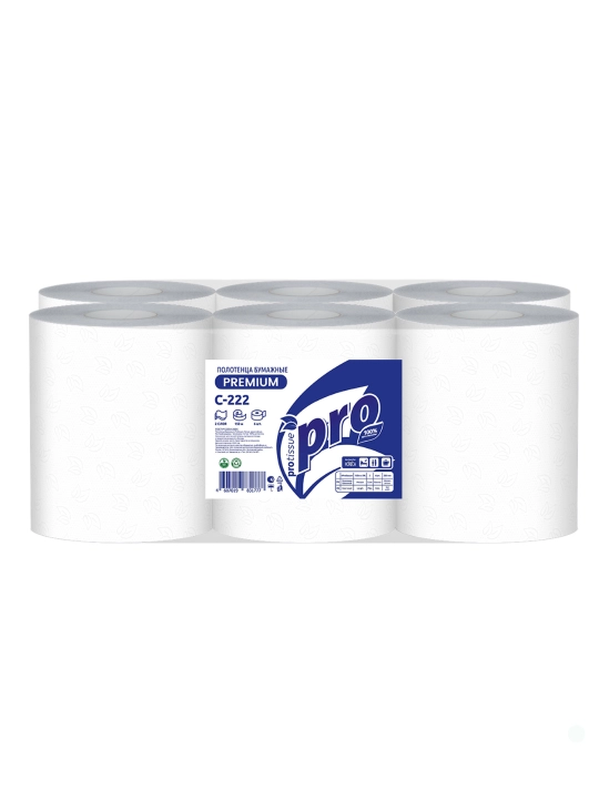 TORK dispenser qog'oz sochiqlari H1, PROtissue С222, 2 qatlam, 150 m, up 6 rulonli