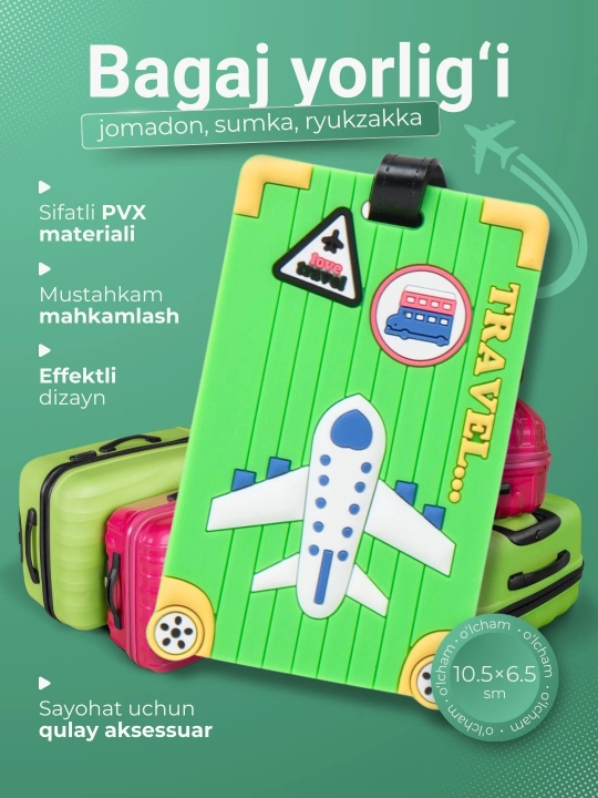 Chamadon, sumka, ryukzak uchun bagaj yorlig'i
