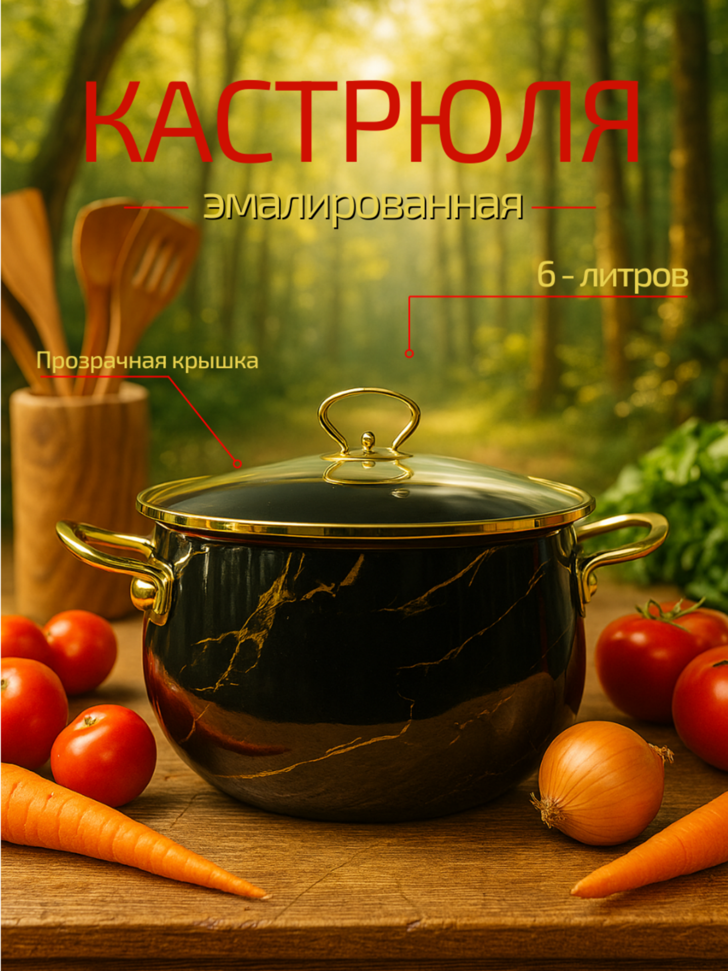 Эмалированная суповая кастрюля, 18 * 11.5 cм - 2.0 л, 28 * 17 cм - 8.0 л - 