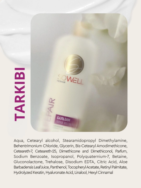 Sowell professional ayollar soch balzami Hajmi va parvarishi 500 ml