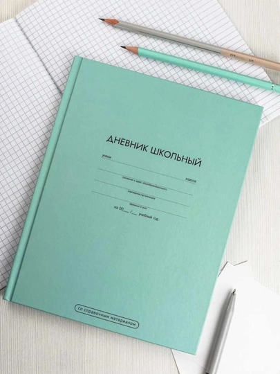 Дневник школьный, 1-11 класс, твердый переплет, 40-48 листов, дизайнерская обложка — GORFAM-GRF7314-МЯТН