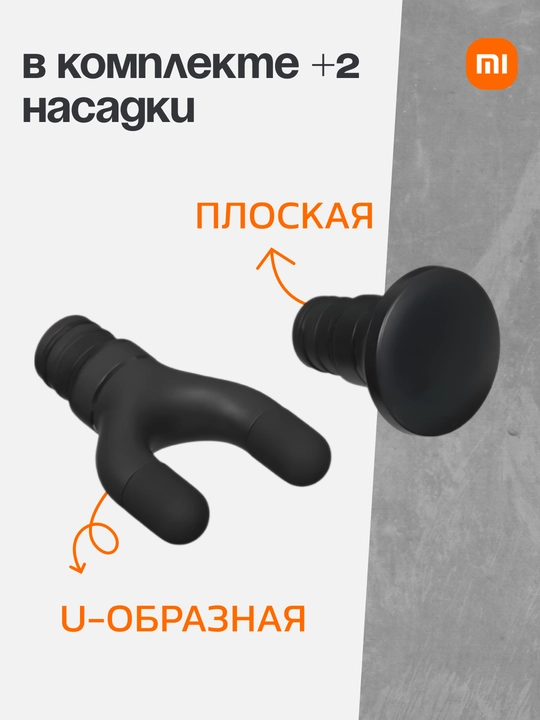 Массажер мини Xiaomi Massage Gun 2/Mini, 58 Вт, 3 насадки в комплекте, таймер