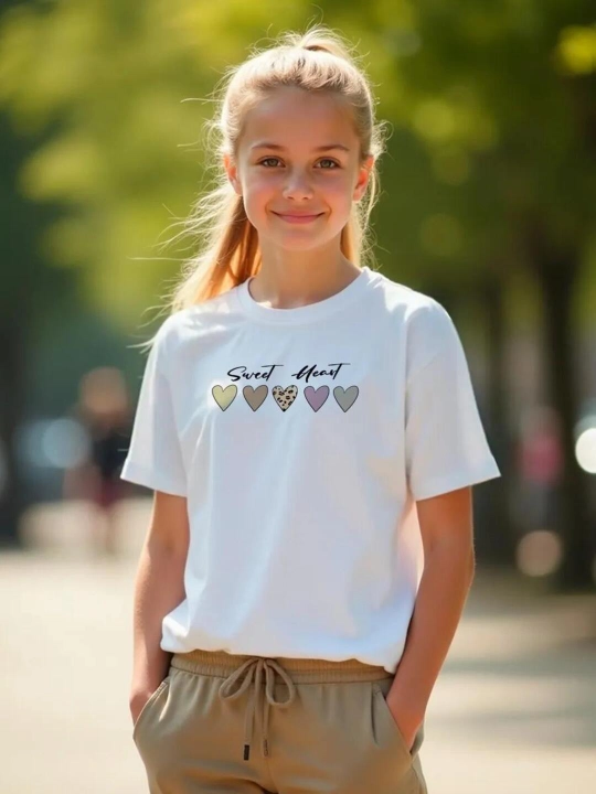 Детская футболка с принтами, 4-15 лет