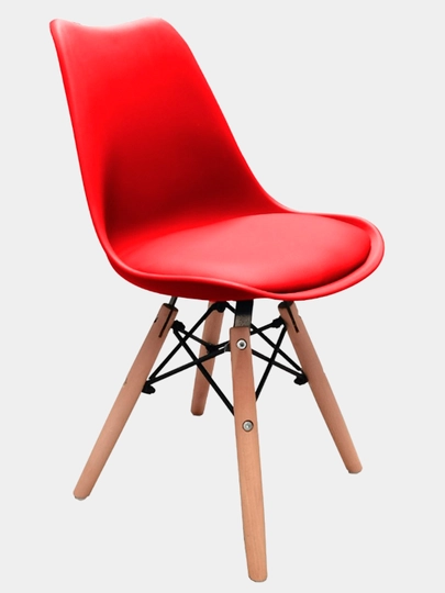Эргономичный детский стул Eames с мягкой эко-кожей — выдержит до 120 кг — FRUMOS-EAMESKI-КРАСН