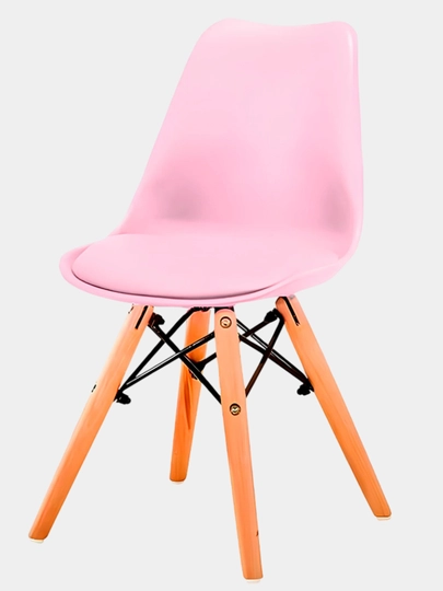 Эргономичный детский стул Eames с мягкой эко-кожей — выдержит до 120 кг — FRUMOS-EAMESKI-РОЗОВ