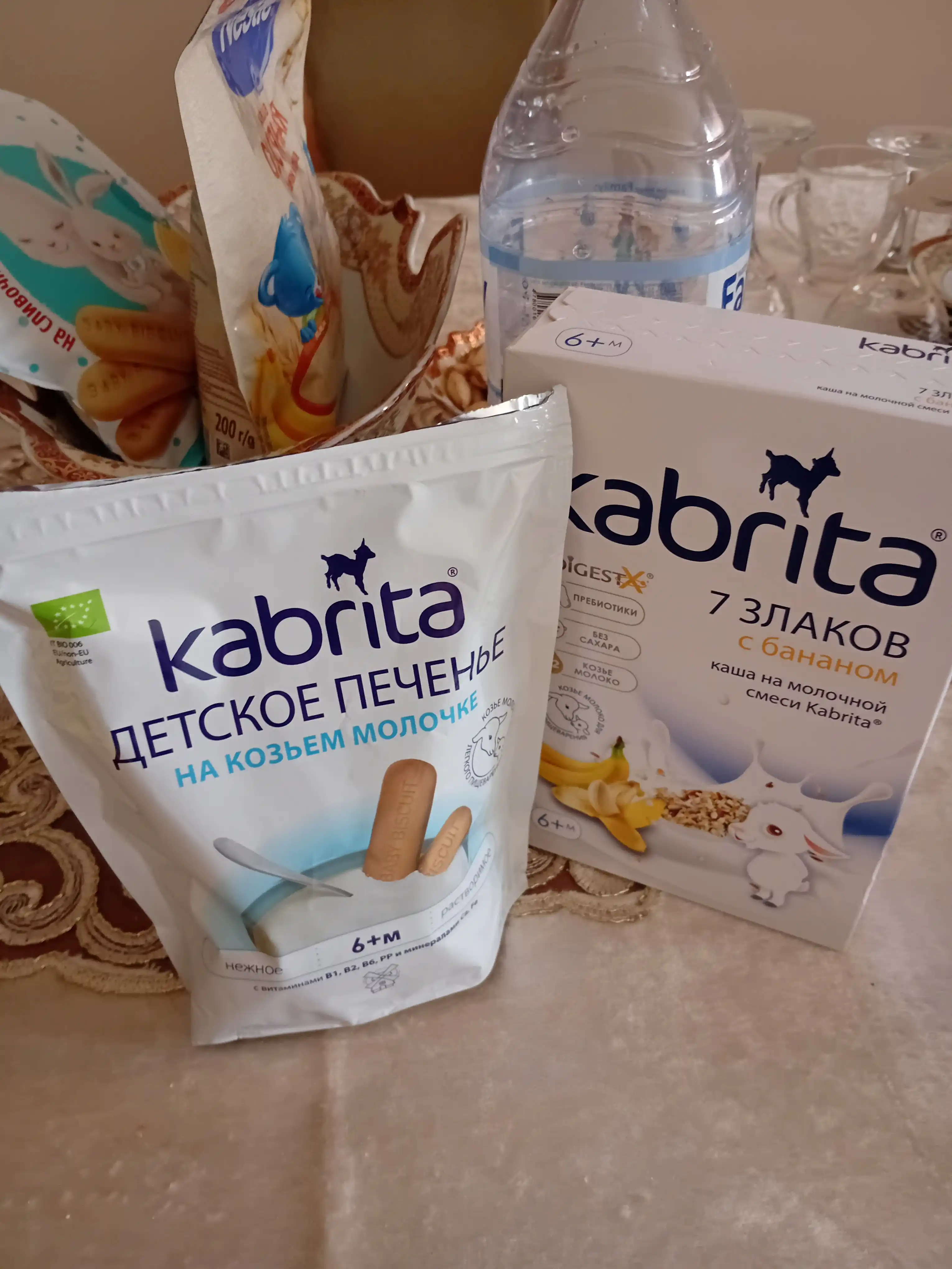 Bolalar bo'tqasi Kabrita, 7 donli echki sutidagi banan bilan 6 oydan, 180 gr