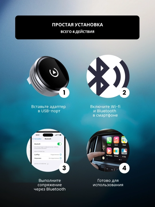 Simsiz Carplay va Android Auto, 2 tasi 1 da