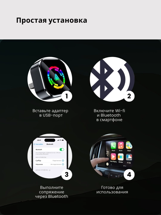 Simsiz Carplay va Android Auto, 2 tasi 1 da