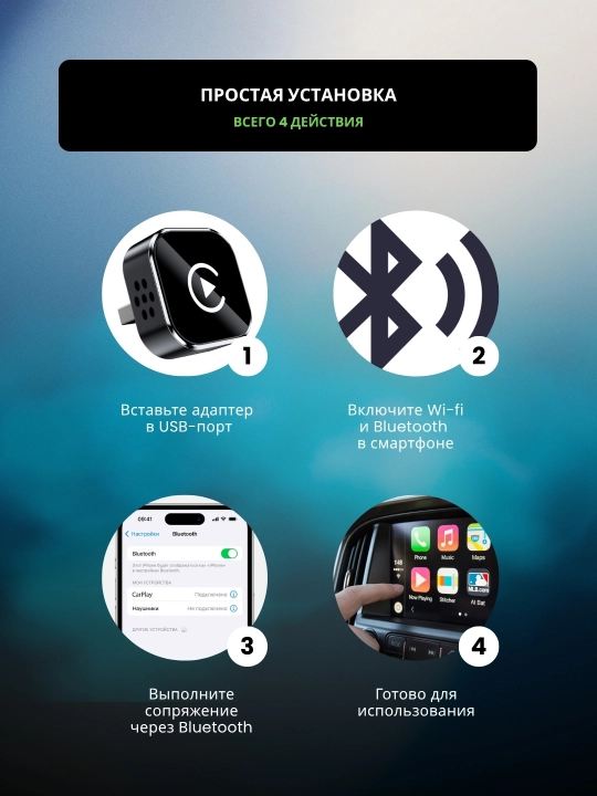 Simsiz Carplay va Android Auto, 2 tasi 1 da