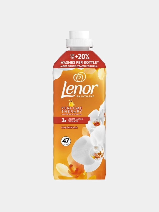 Lenor kir yuvish uchun konsentrlangan konditsioner, Oltin Orxideya va Vanil, 47 kir yuvish, 987 ml