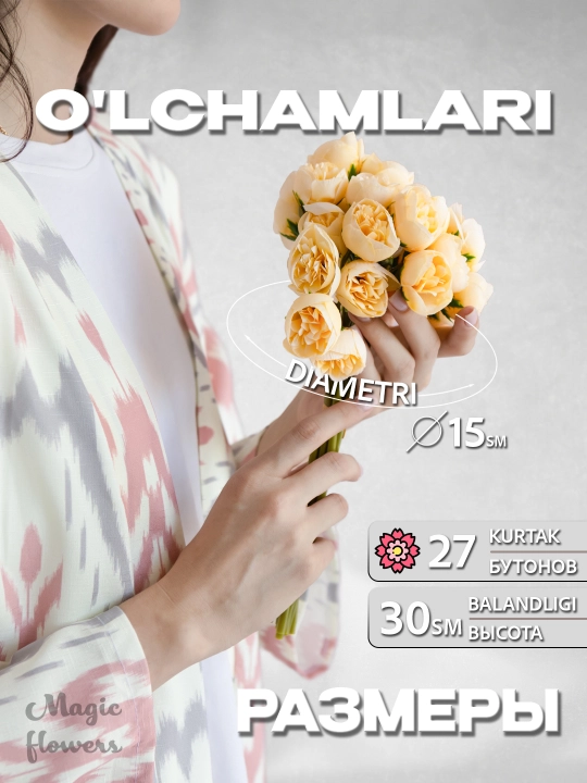 Sun’iy gullar pion va atirgullar