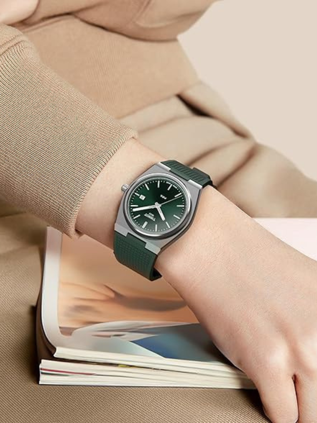Мужские наручные часы TISSOT, каучуковый ремешок, в подарочной упаковке